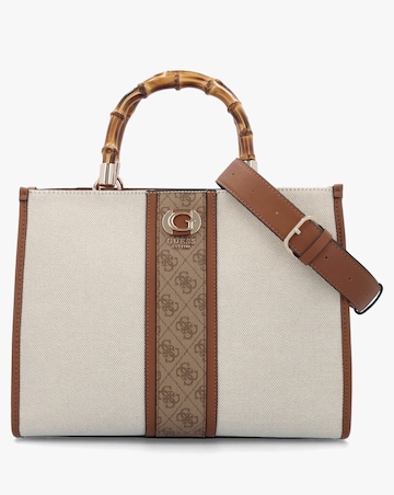 Guess Kerima Natural Latte Logo Tote Bag