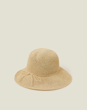 Accessorize Straw Bucket Hat Natural