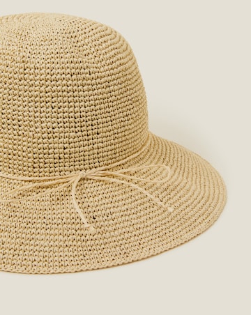 Accessorize Straw Bucket Hat Natural