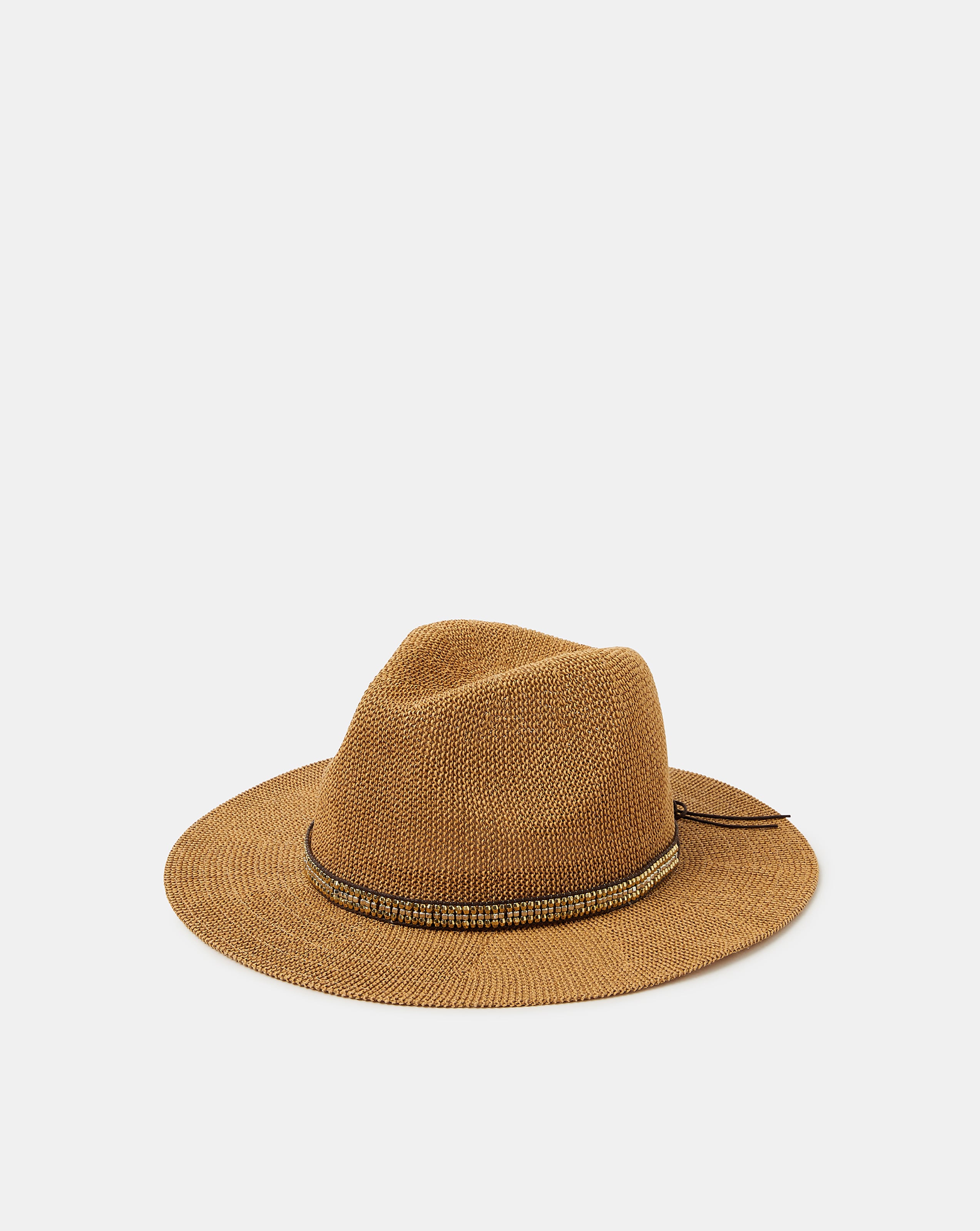 New In - Accessorize Metallic Trim Fedora Hat