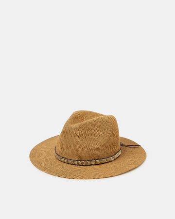 Accessorize Metallic Trim Fedora Hat