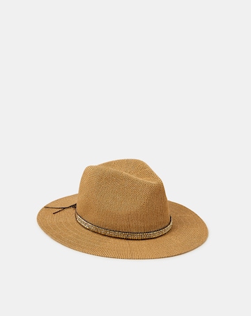 Accessorize Metallic Trim Fedora Hat