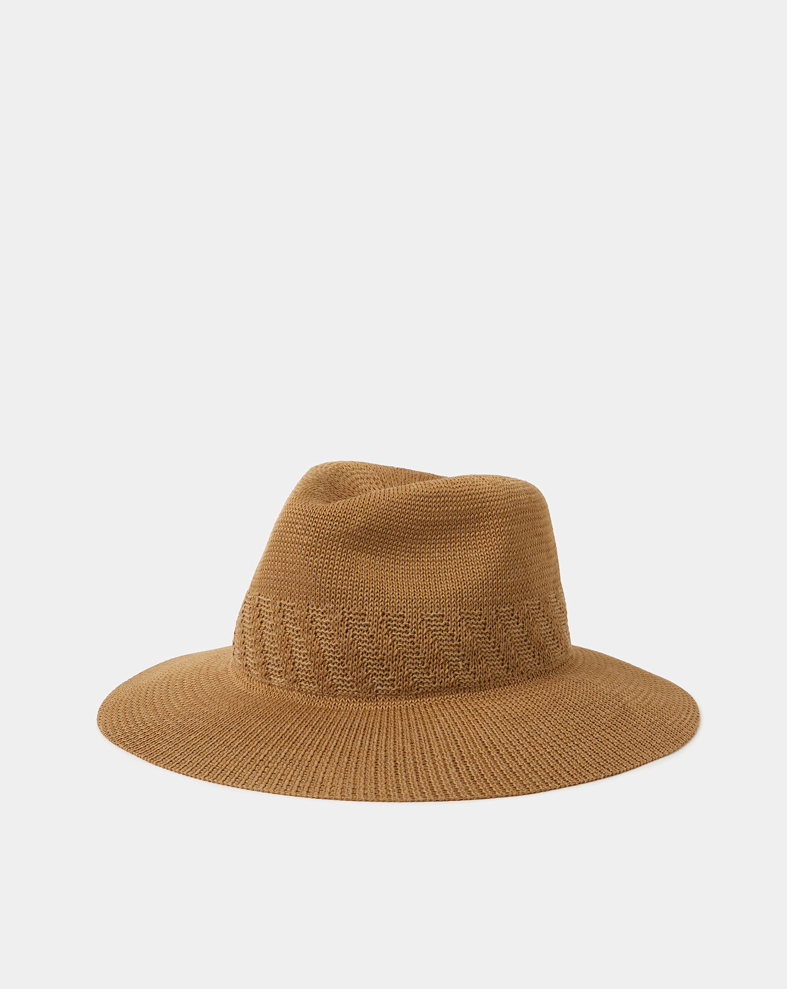 New In - Accessorize Woven Packable Fedora Hat