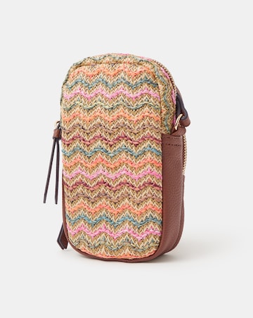 Accessorize Stripe Raffia Phone Bag