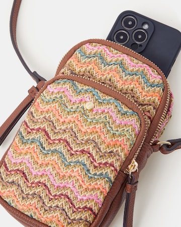 Accessorize Stripe Raffia Phone Bag