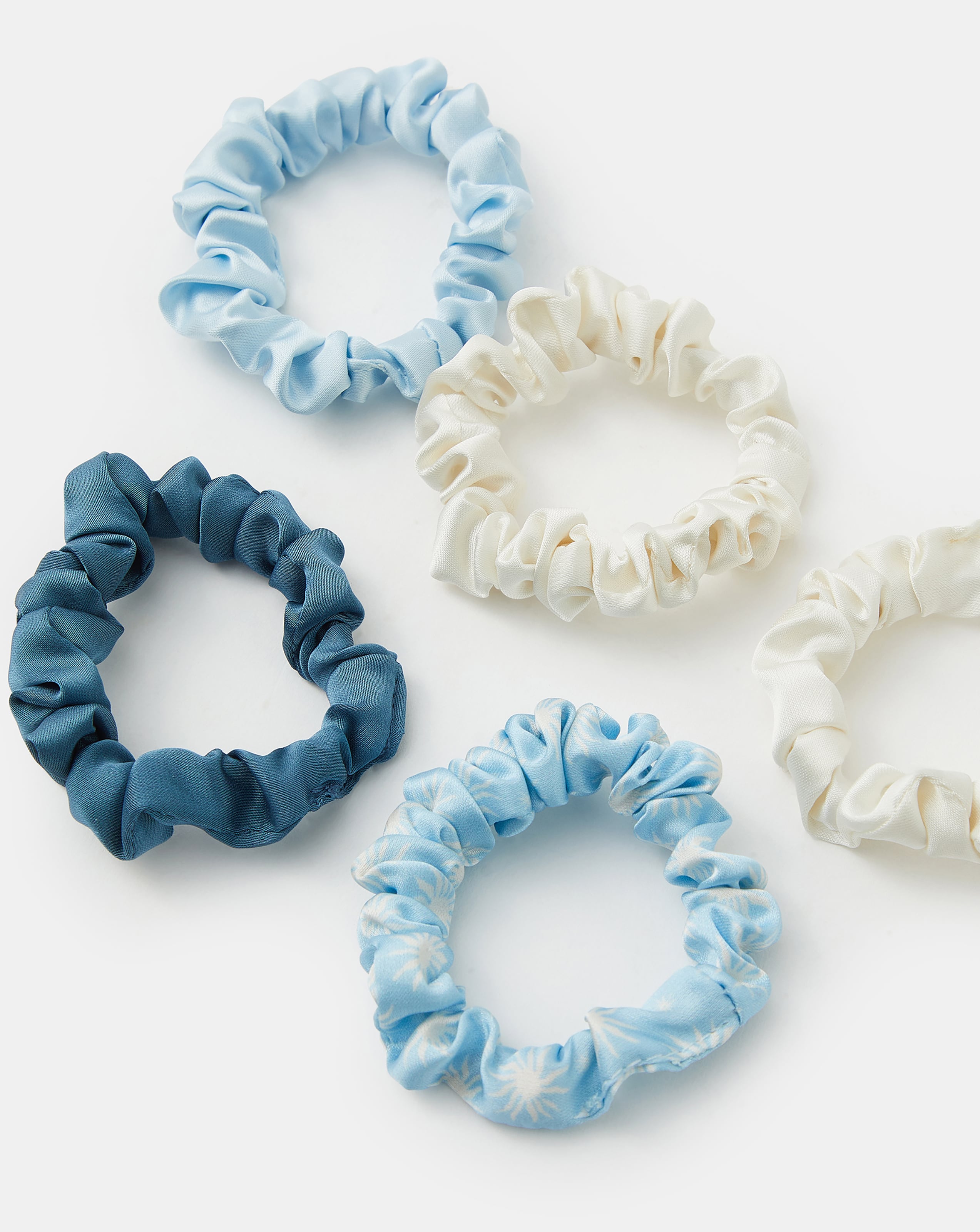New In - Accessorize 5-Pack Satin Hair Scrunchies