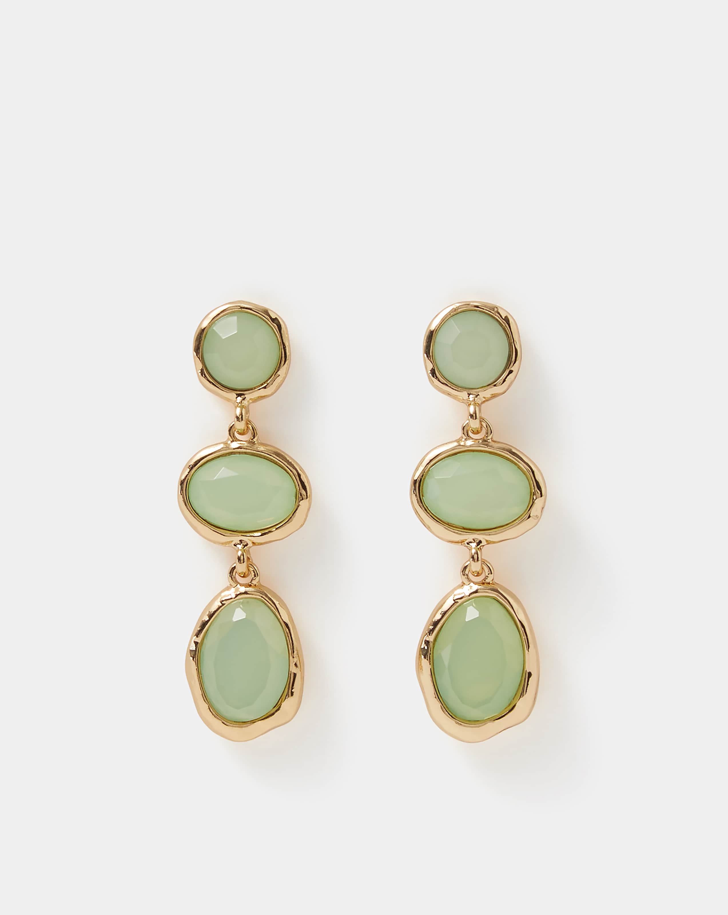 New In - Accessorize Triple Stone Drop Earrings