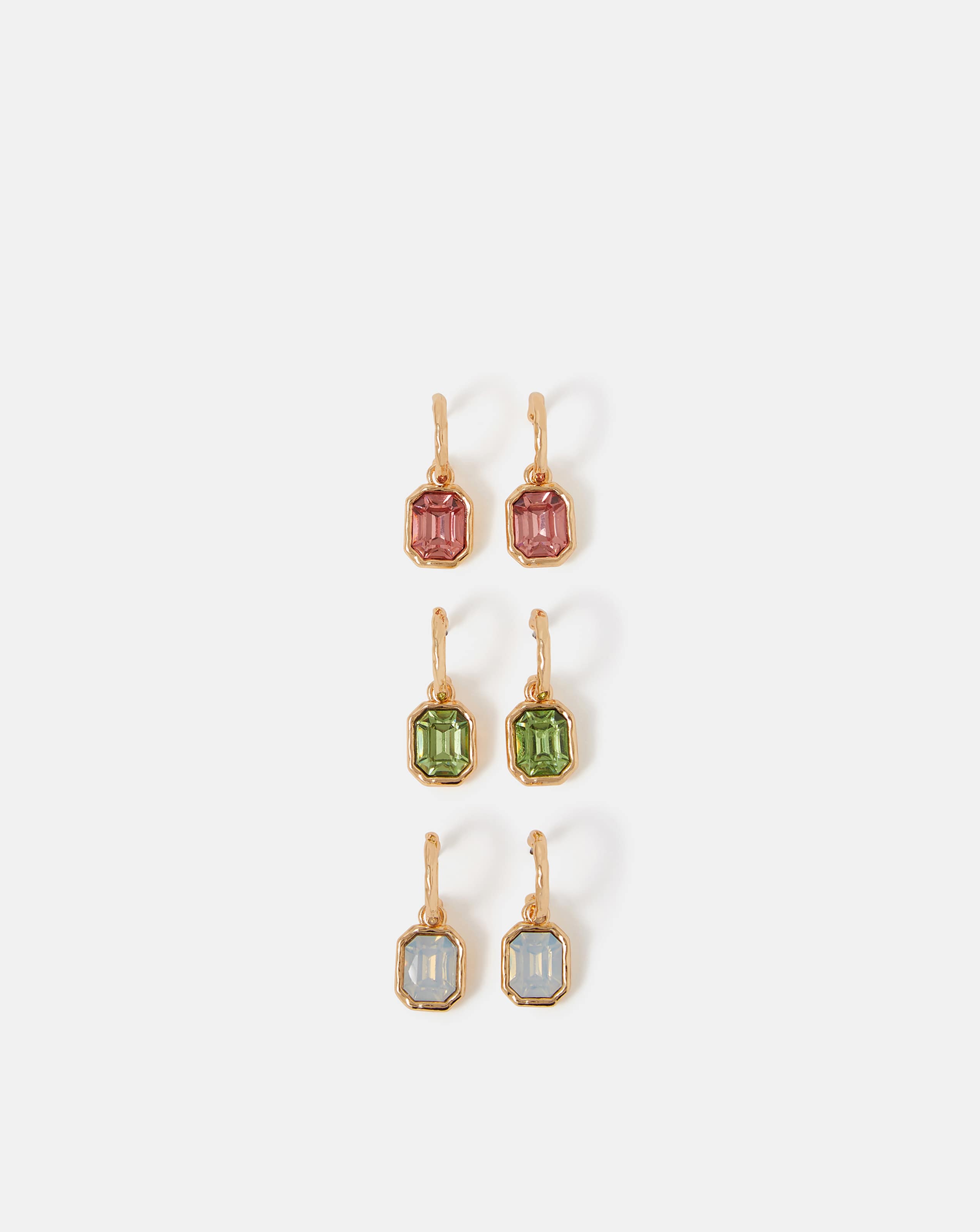 New In - Accessorize Gem Drop Hoop Earrings