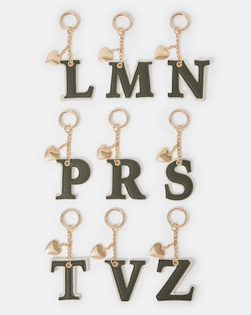 Accessorize Initial Heart Bag Charm