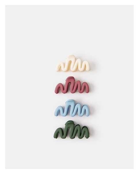 Accessorize 4-Pack Mini Wiggle Claw Clip