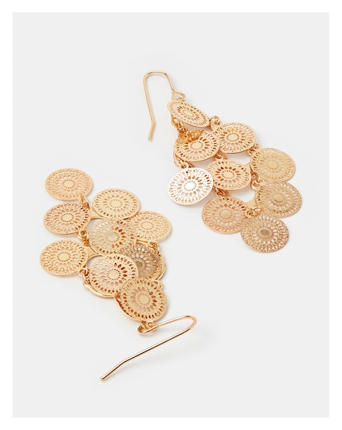Accessorize Filigree Disc Drop Earrings