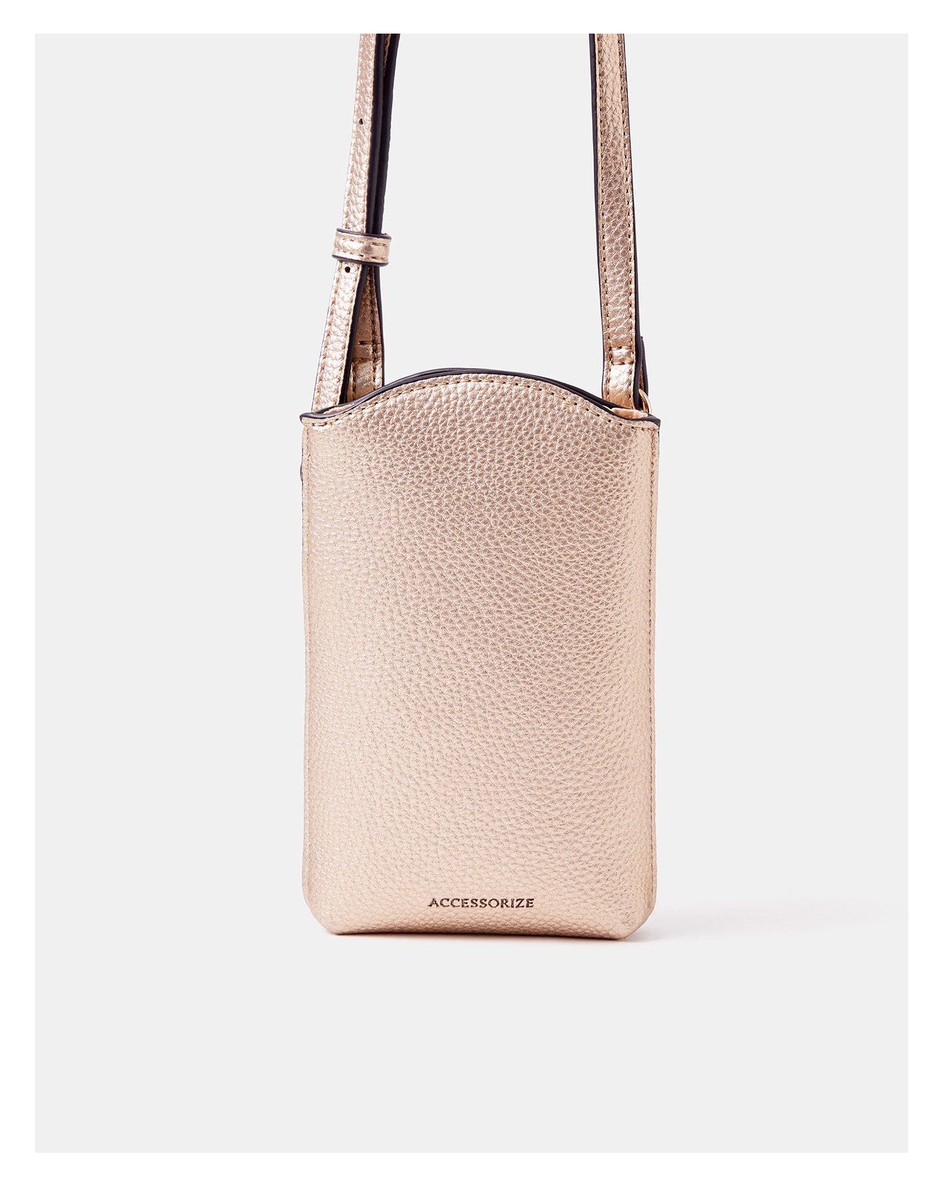 New In - Accessorize Metallic Pouch Phone Bag