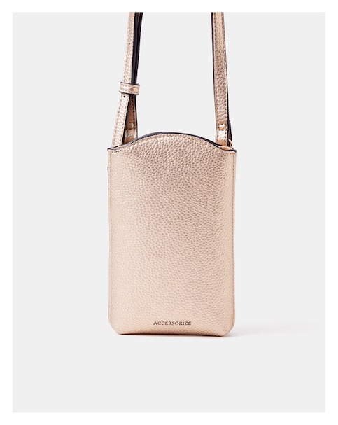 Accessorize Metallic Pouch Phone Bag