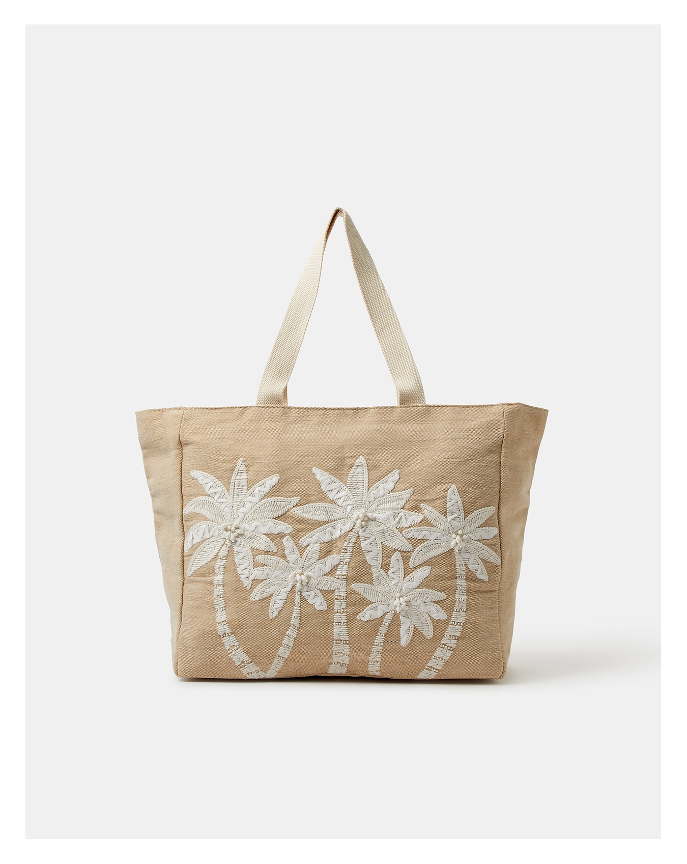 New In - Accessorize Palm Tree Woven Beach Bag