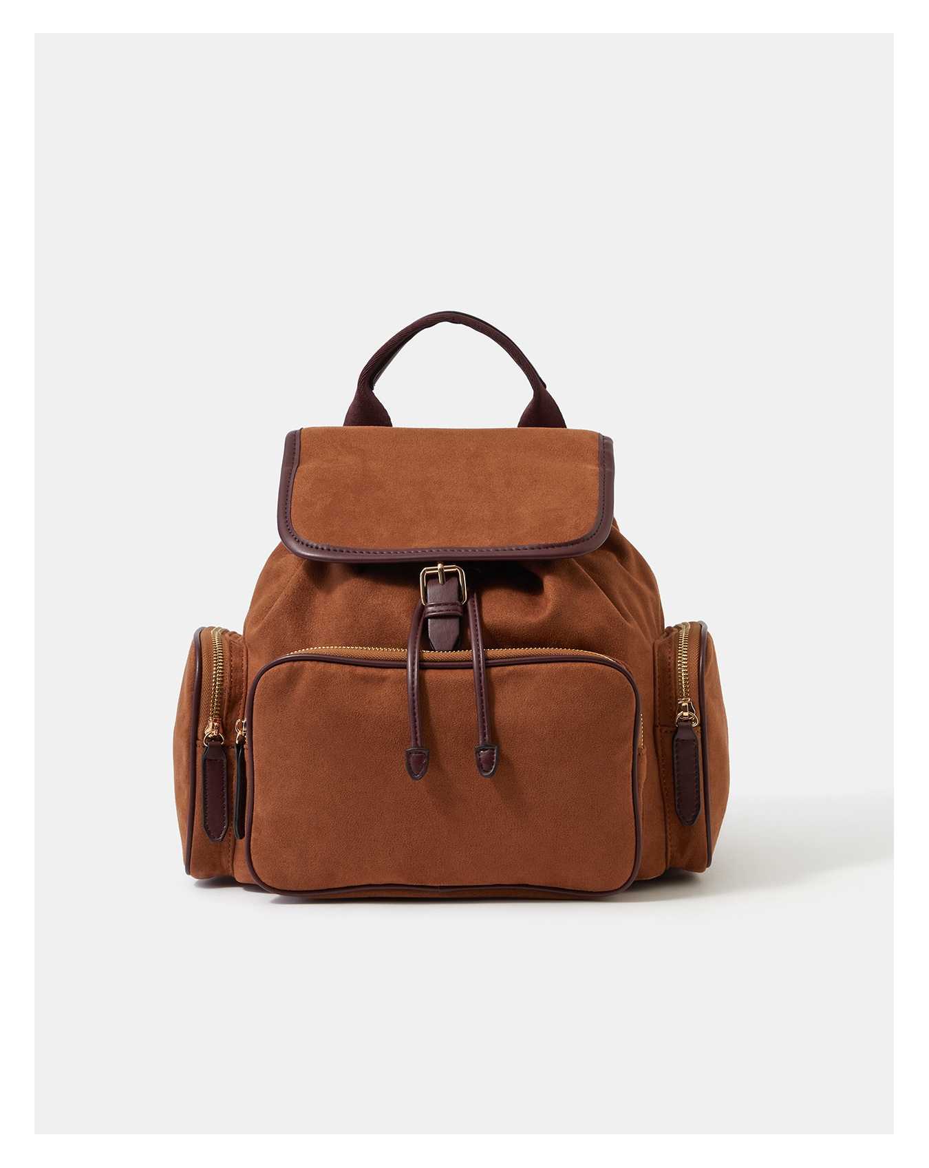 New In - Accessorize Pocket Faux Suede Backpack