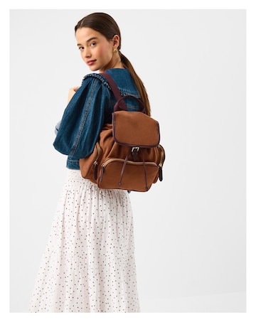 Accessorize Pocket Faux Suede Backpack