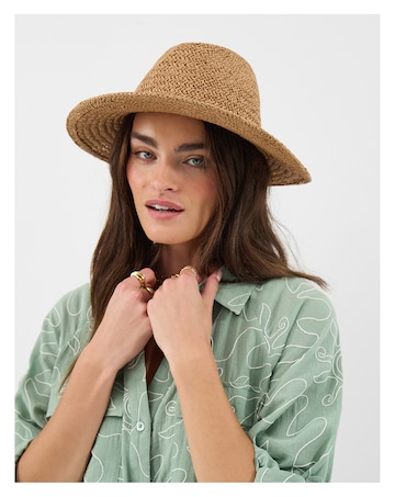 Accessorize Charm Straw Fedora Hat
