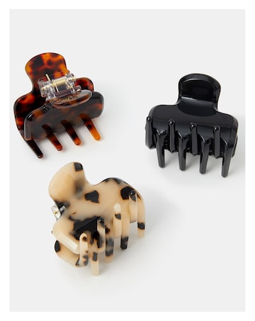 Accessorize 3-Pack Mini Tort Claw Clips