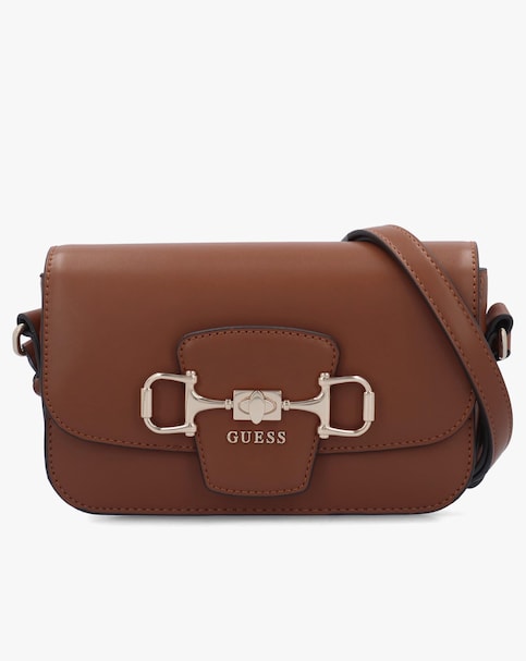 Guess Janie Convertible Cognac Cross-Body Bag