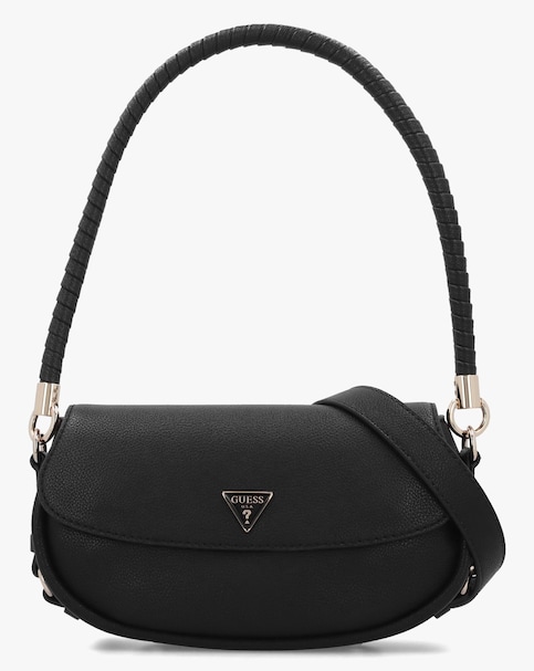 Guess Danya Black Twisted Top Handle Shoulder Bag