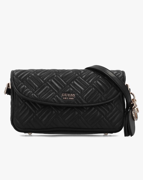 Guess Sally Convertible Black Quilted Cross-Body Bag