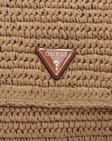 Guess Ofelia Woven Straw Natural Cognac Shoulder Bag