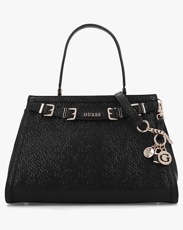 Guess Dovie Black Reptile Satchel Bag