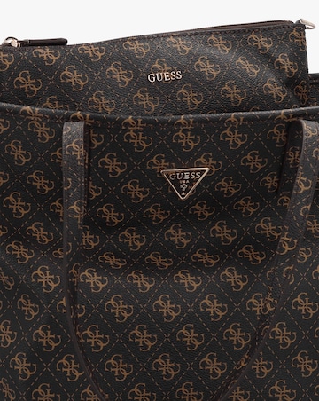 Guess Large Power Play II Brown Logo Tech Tote Bag