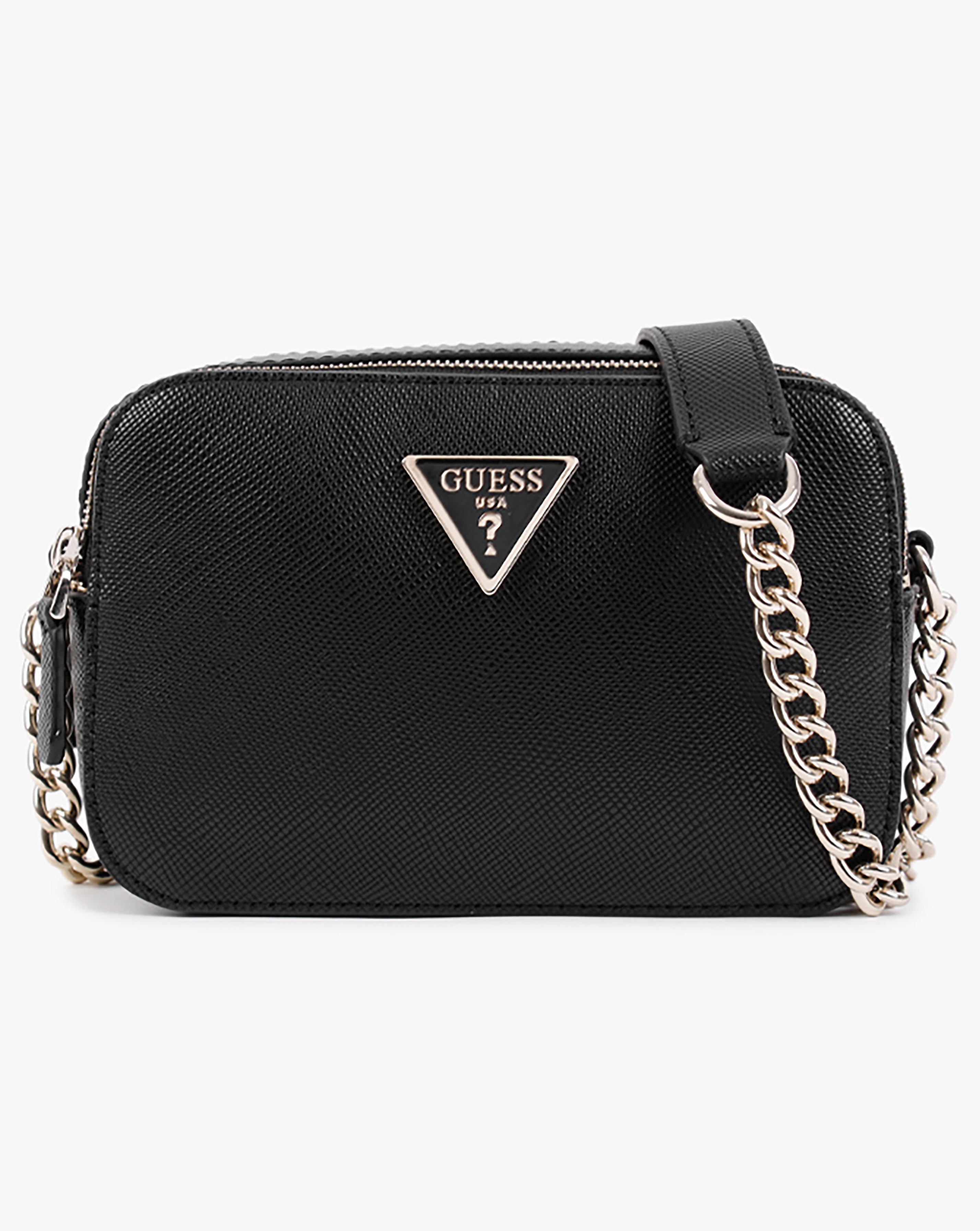 Guess Noelle Black Saffiano Cross-Body Camera Bag