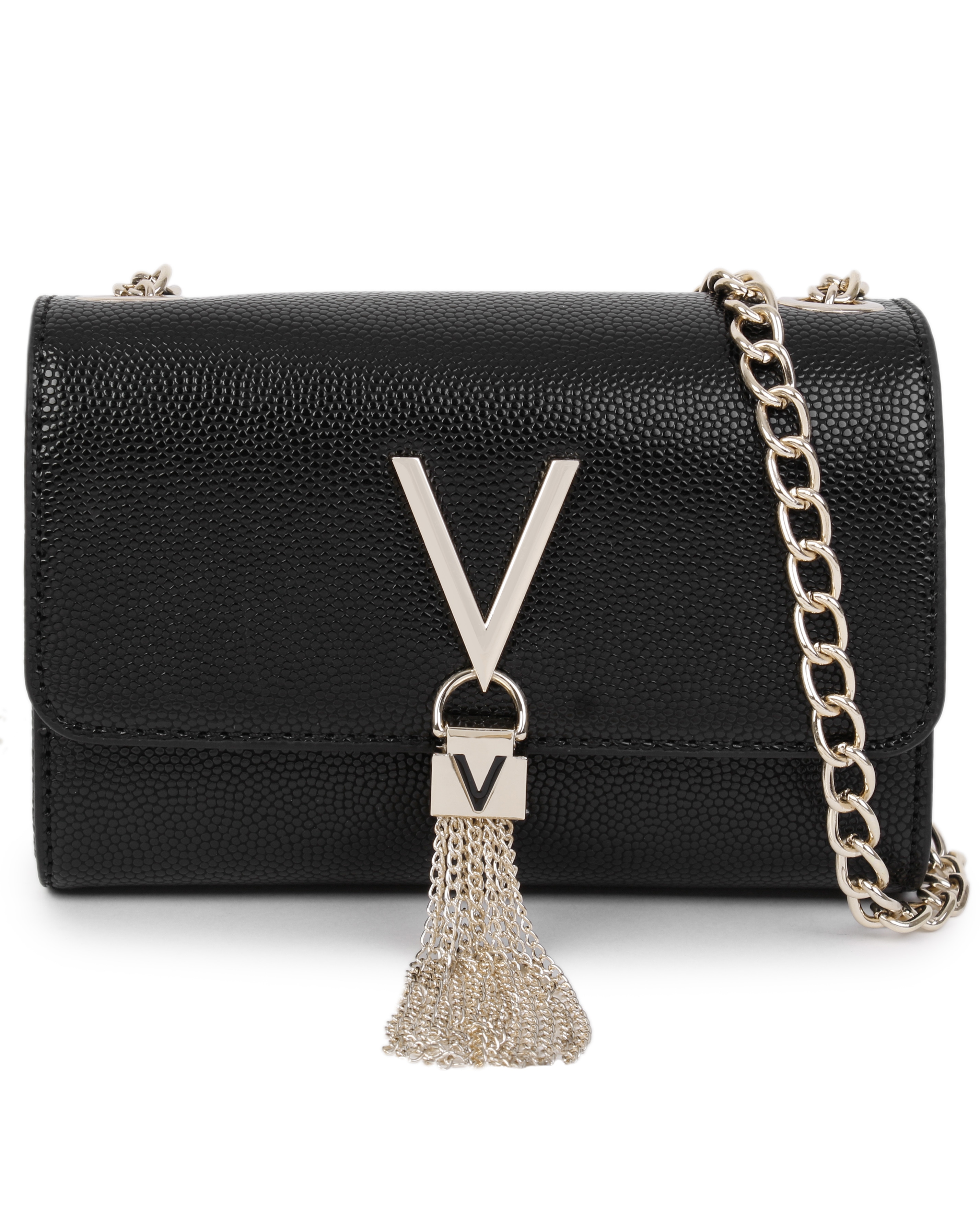 Valentino Bags Divina Black Pebbled Shoulder Bag