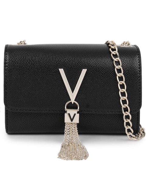 Valentino Bags Divina Black Pebbled Shoulder Bag