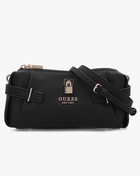 Guess Yesba Mini Black Top Zip Cross-Body Bag