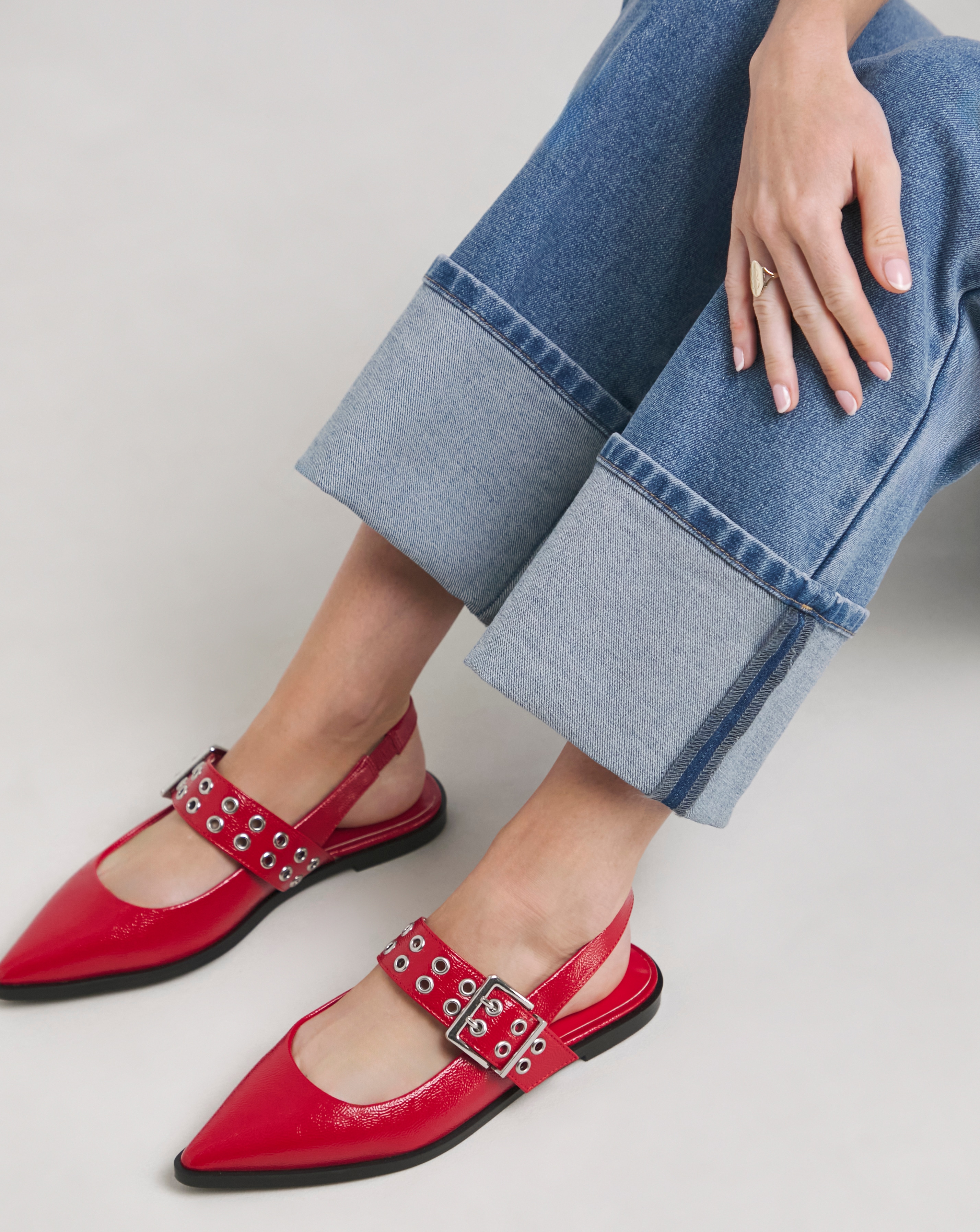 Hardware Mary Jane Slingback Shoe Wide