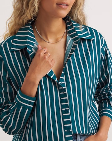 Green Mixed Stripe Long Sleeve Shirt