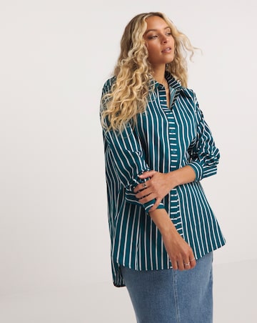Green Mixed Stripe Long Sleeve Shirt