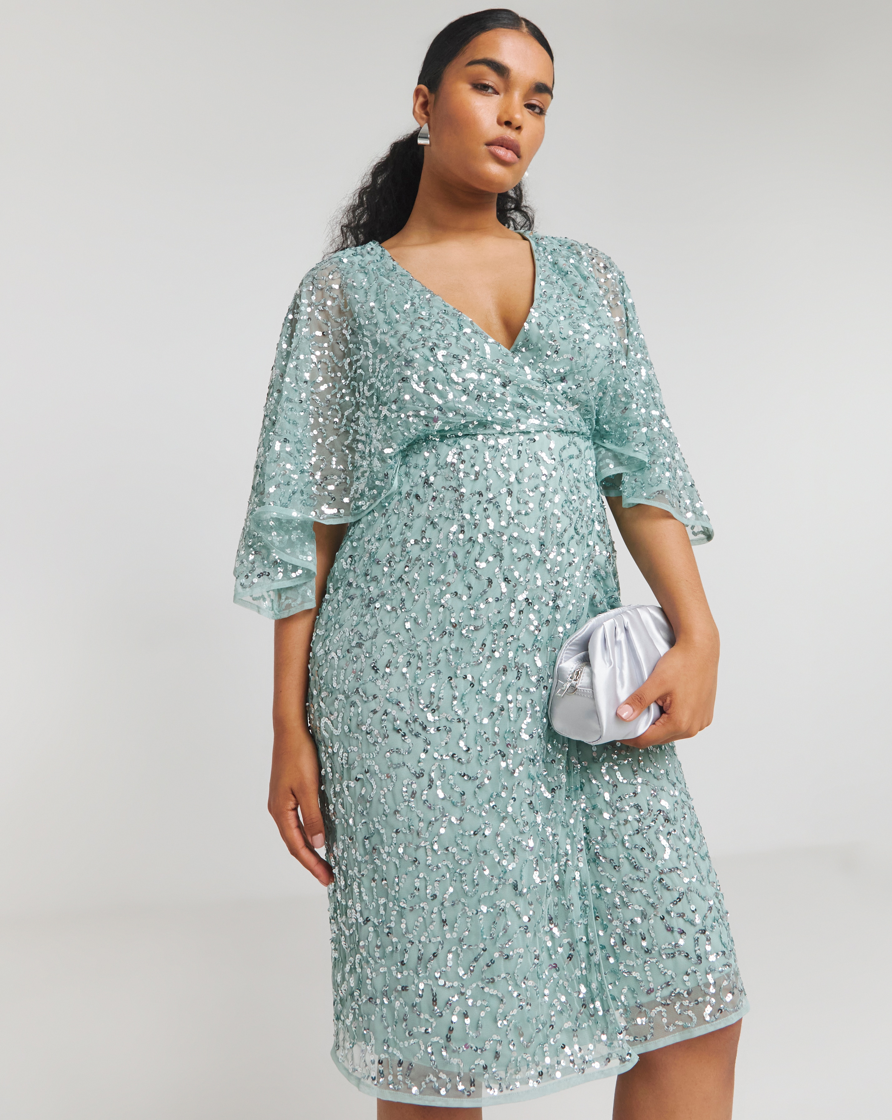 Maya Deluxe Faux Wrap Midi Dress