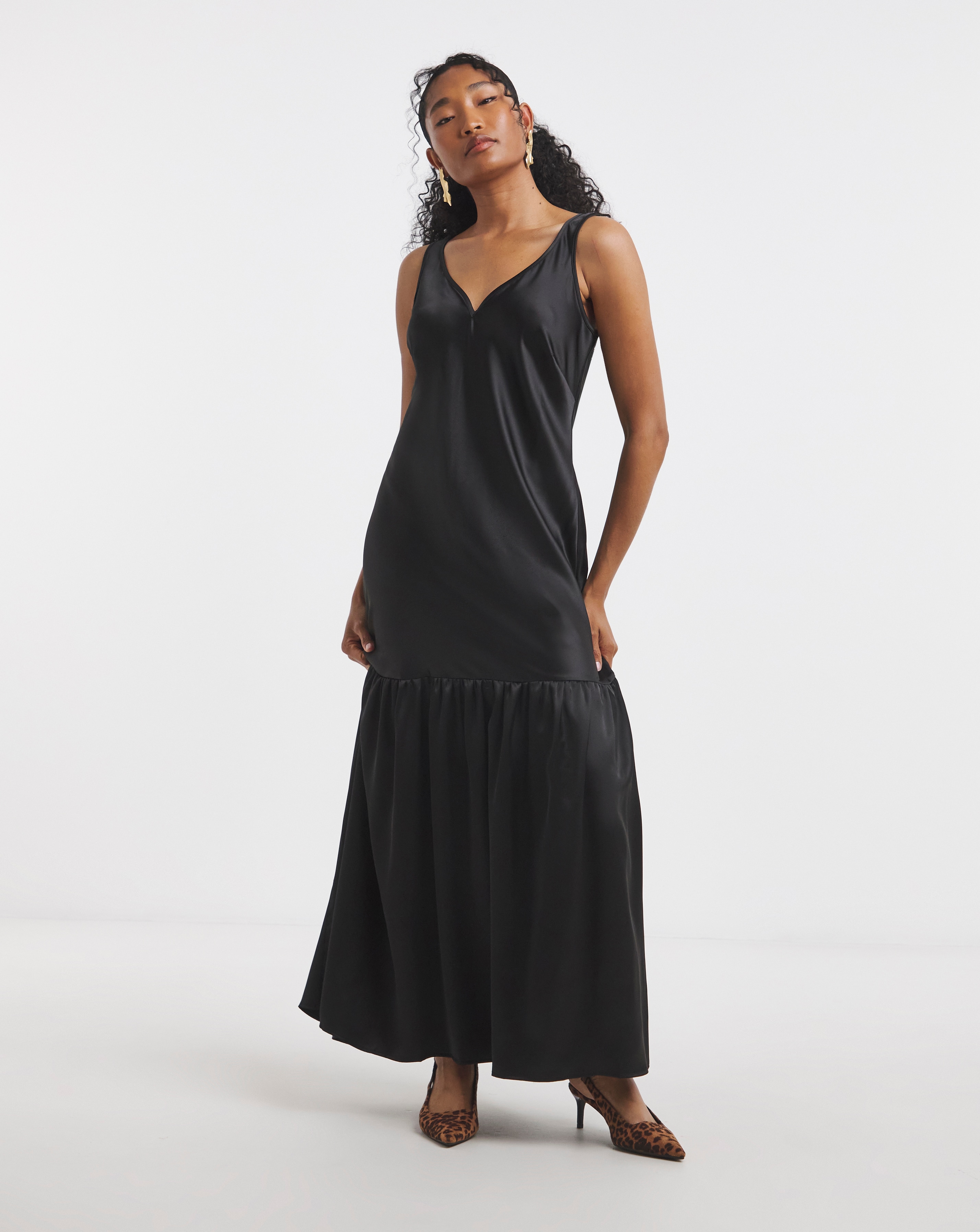 Flounce London Satin Maxi Dress