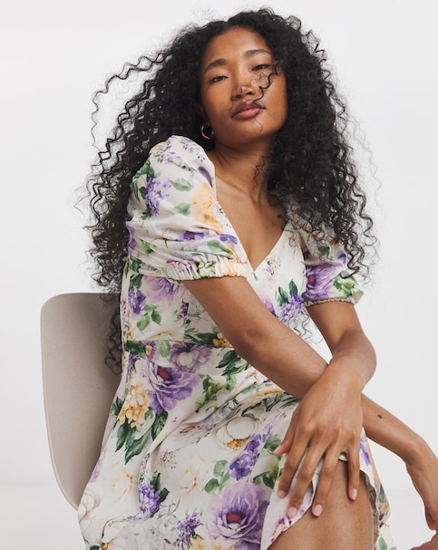 Flounce London Satin Mini Dress