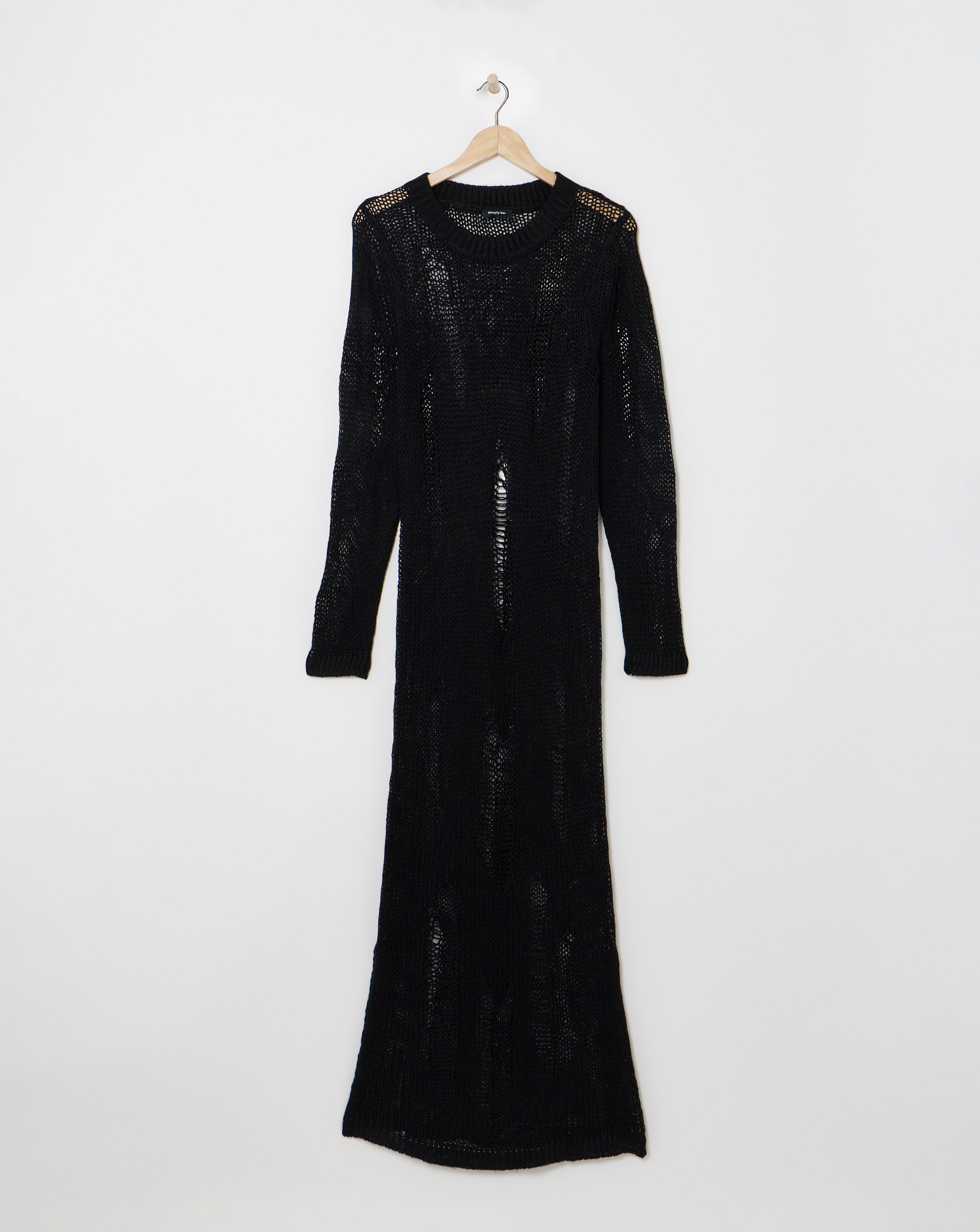 Simply Be - Women's Black Ladder Knitted Dress - Size 8/10 - Black