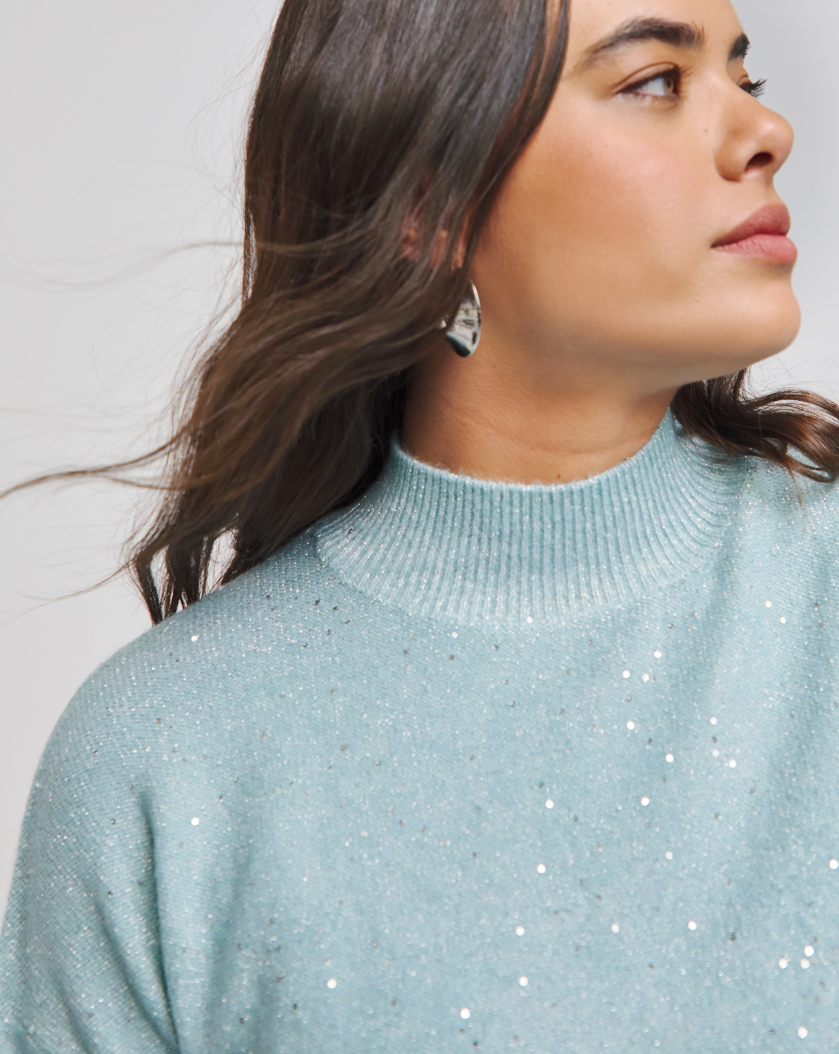 Blue Metallic Sequin Jumper