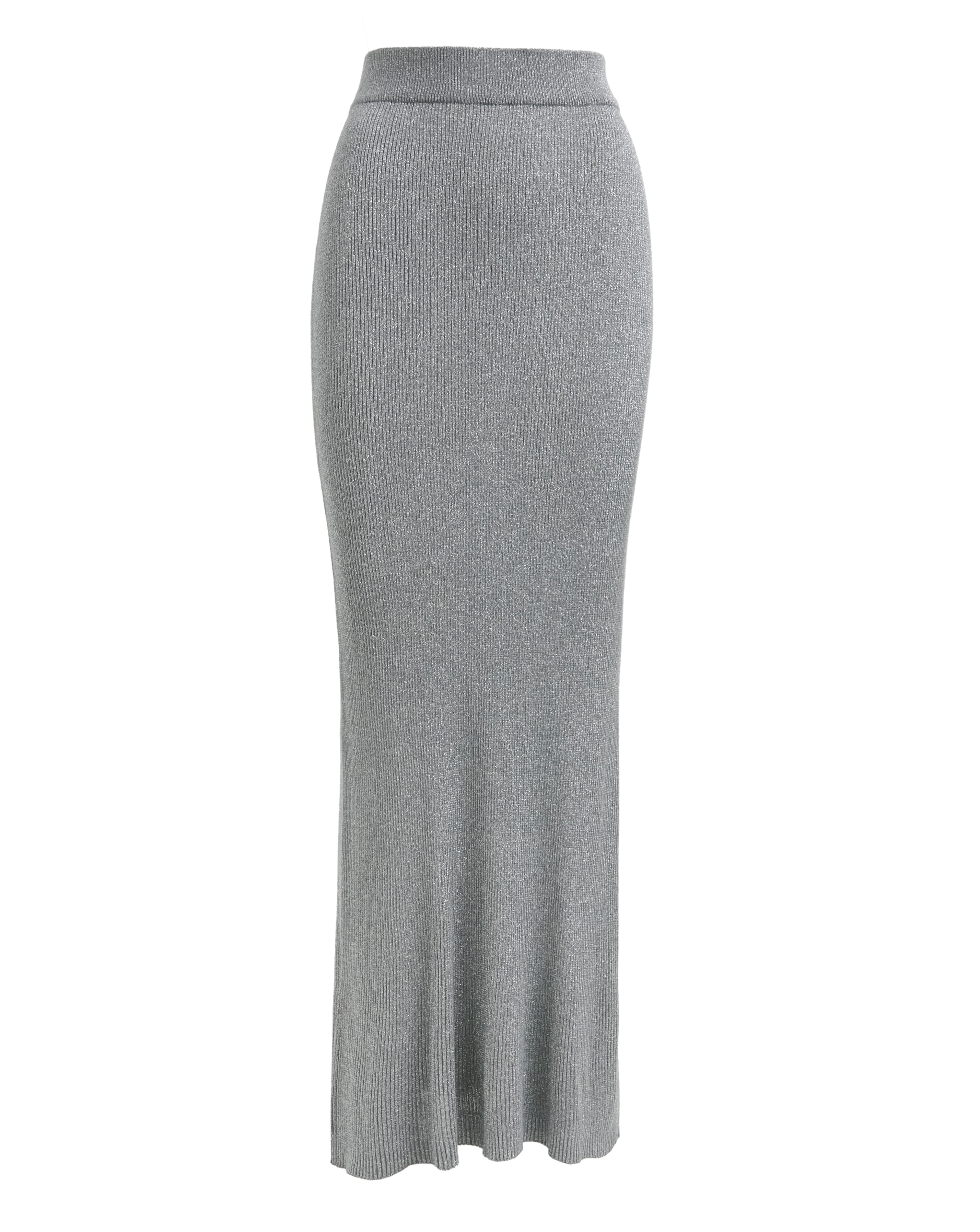 Simply Be - Women's Metallic Rib Knit Midaxi Skirt - Size 8/10 - Gunmetal - 84% Acrylic 11% Polyester 5% Metallic