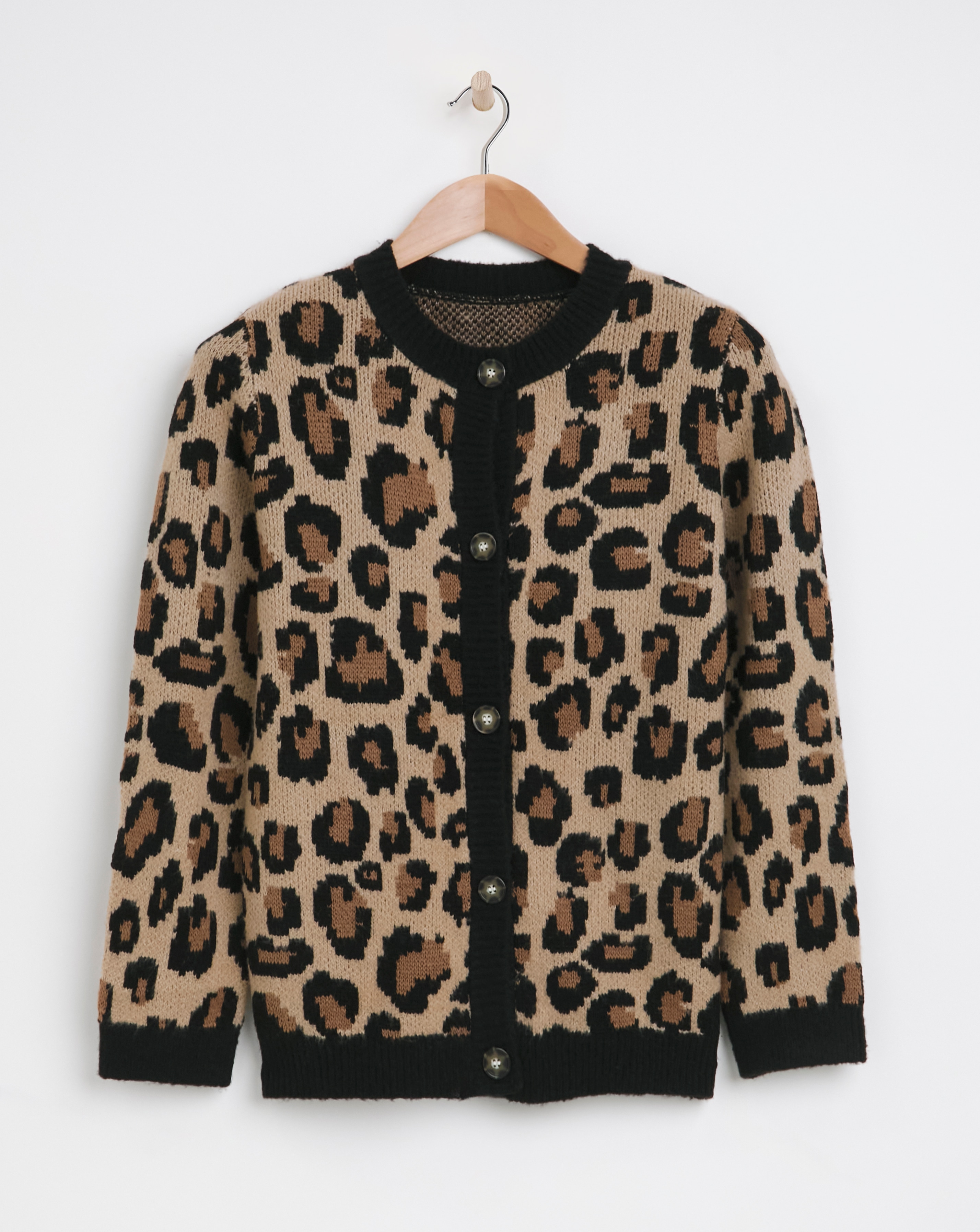 Leopard Jacquard Boxy Cardigan