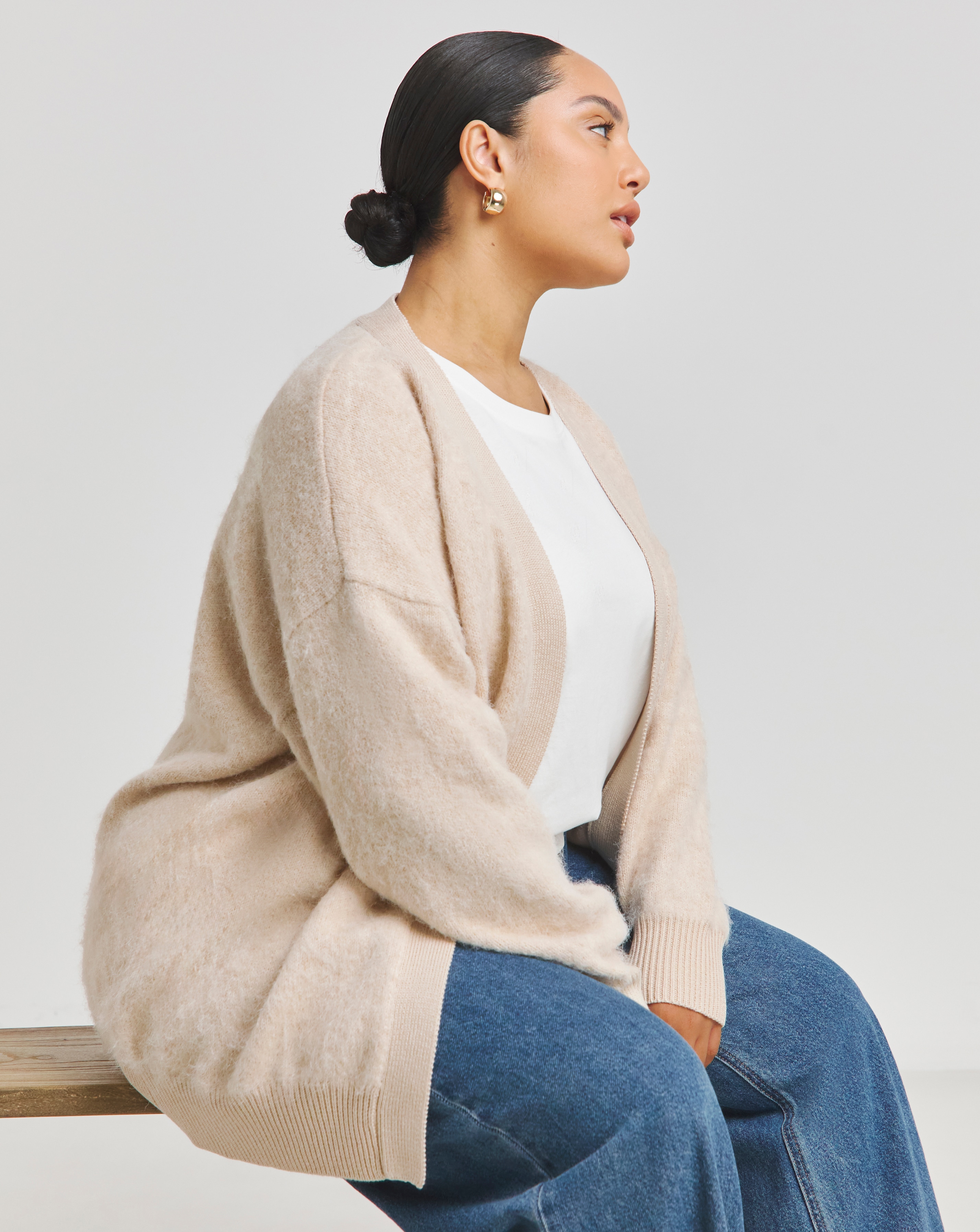 Simply Be Fluffy Edge to Cardigan