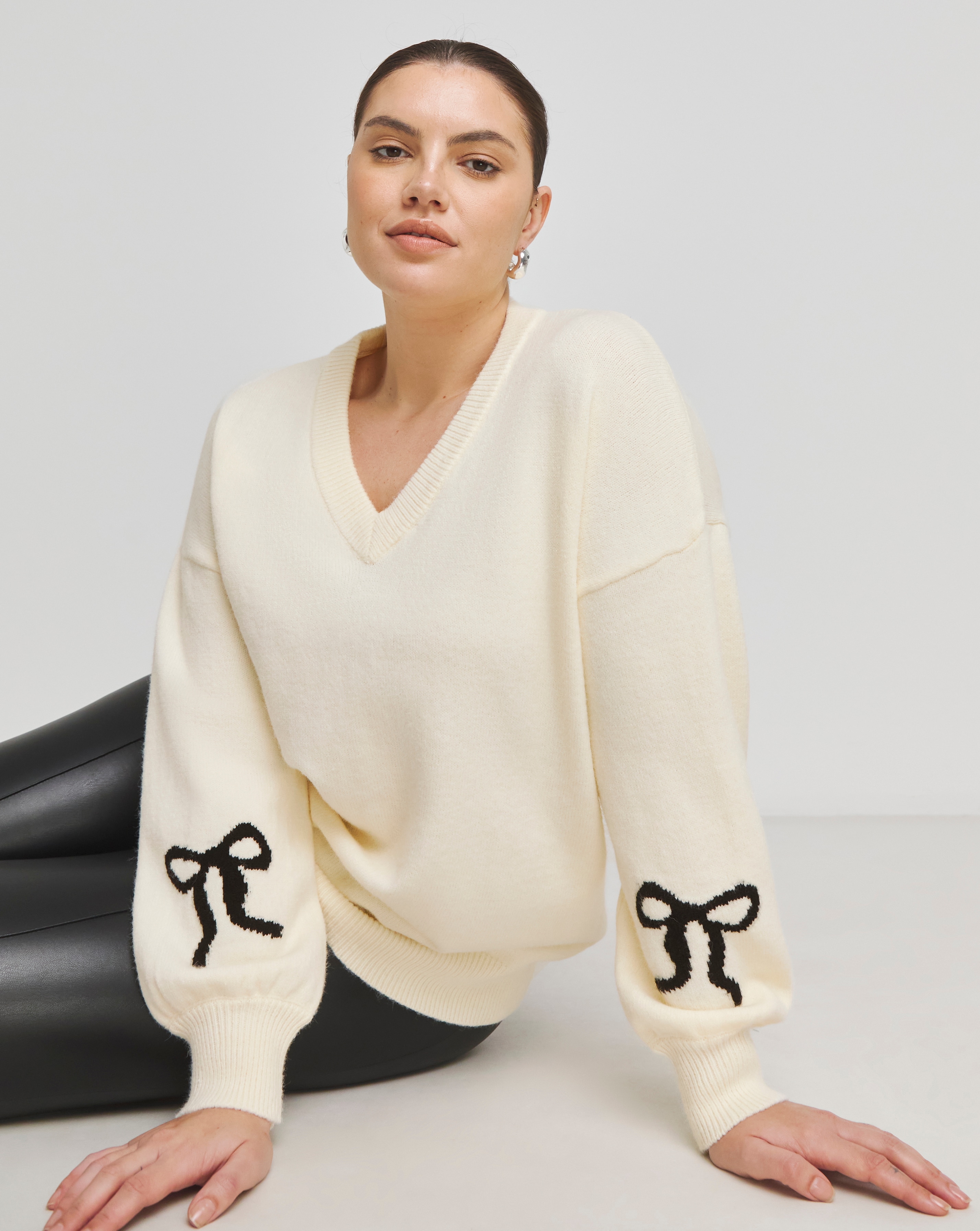 Simply Be Bow SleeveLongline Jumper