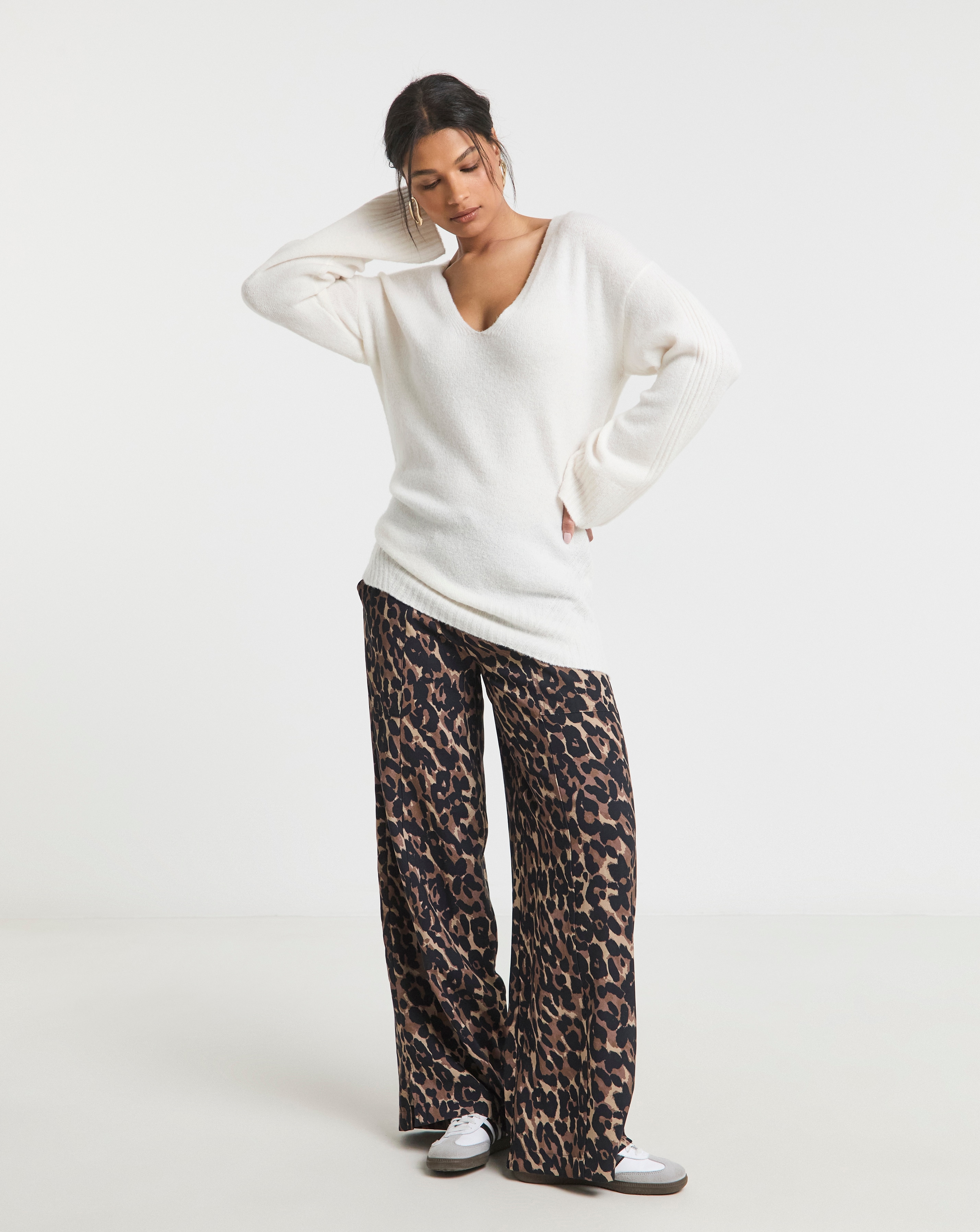Simply Be Slouchy V Neck Longline Jumper