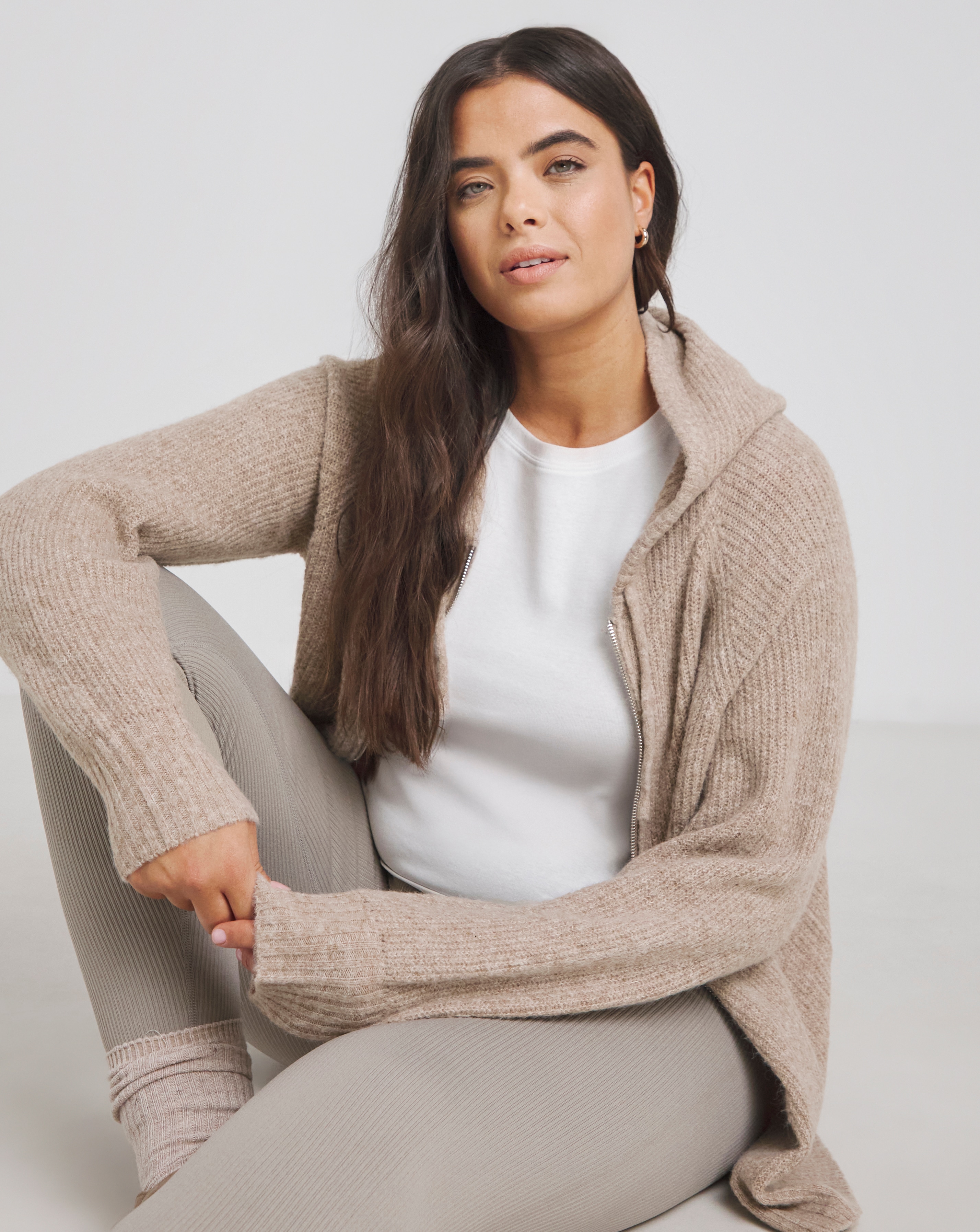 Simply Be Knitted Zip Through Hoodie