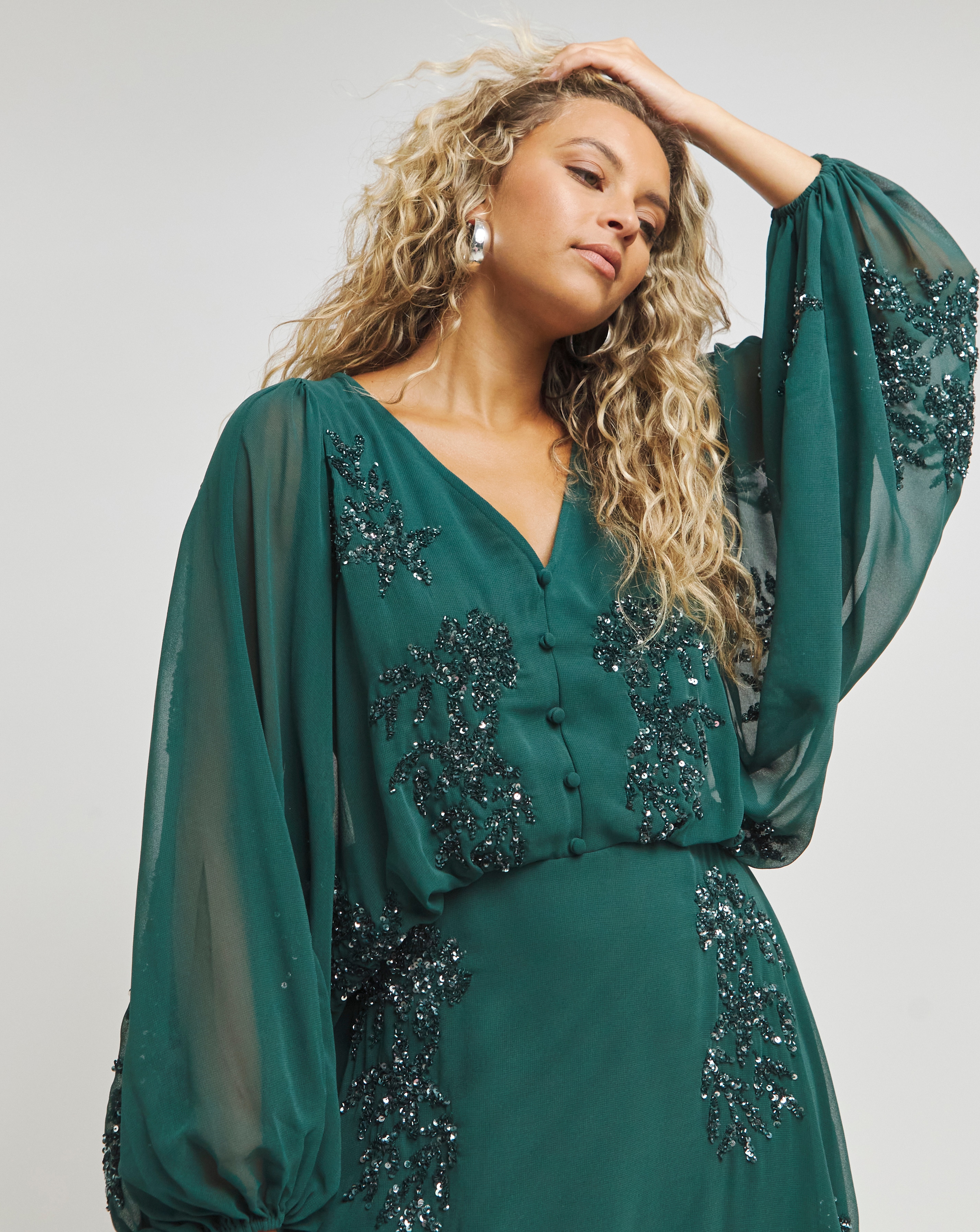 Maya Floral Sequin Embellished Mini Dress Simply Be
