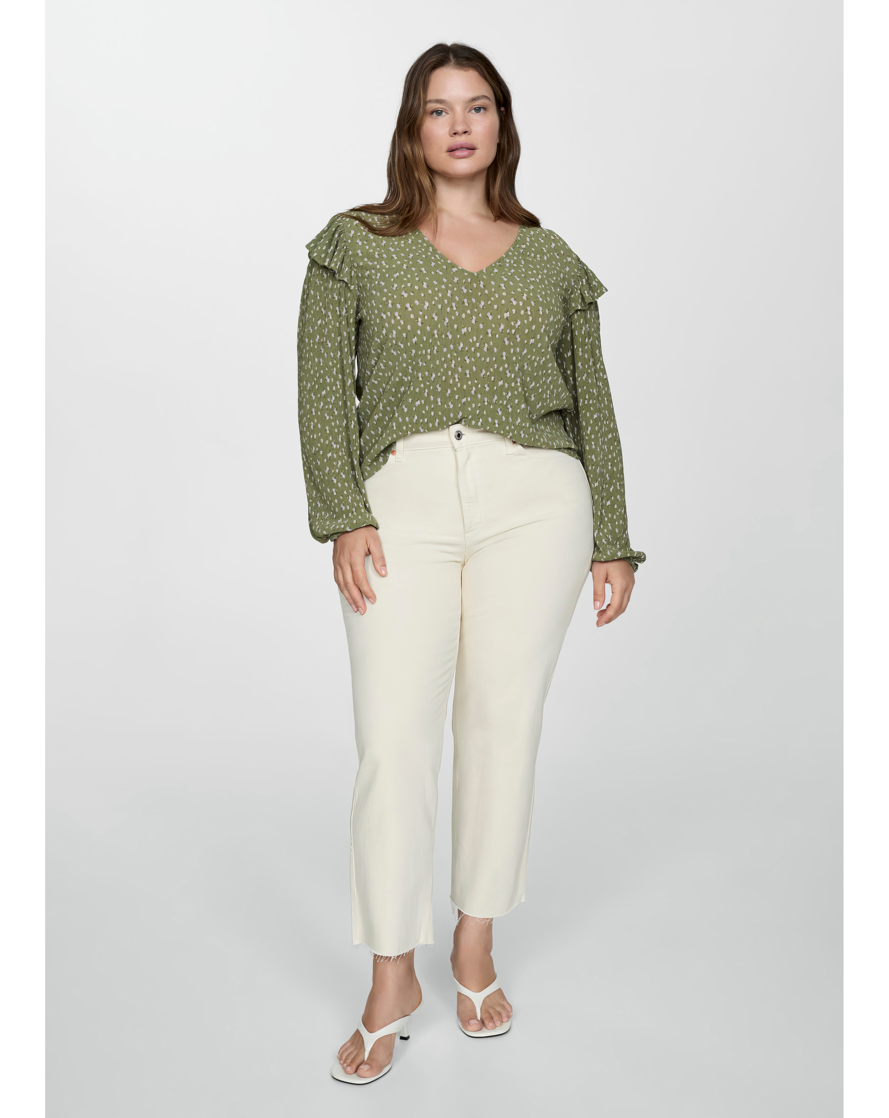 Mango Floral Ruffle Top