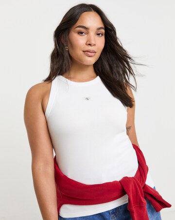 Calvin Klein Jeans Plus Woven Label Rib Tank Top