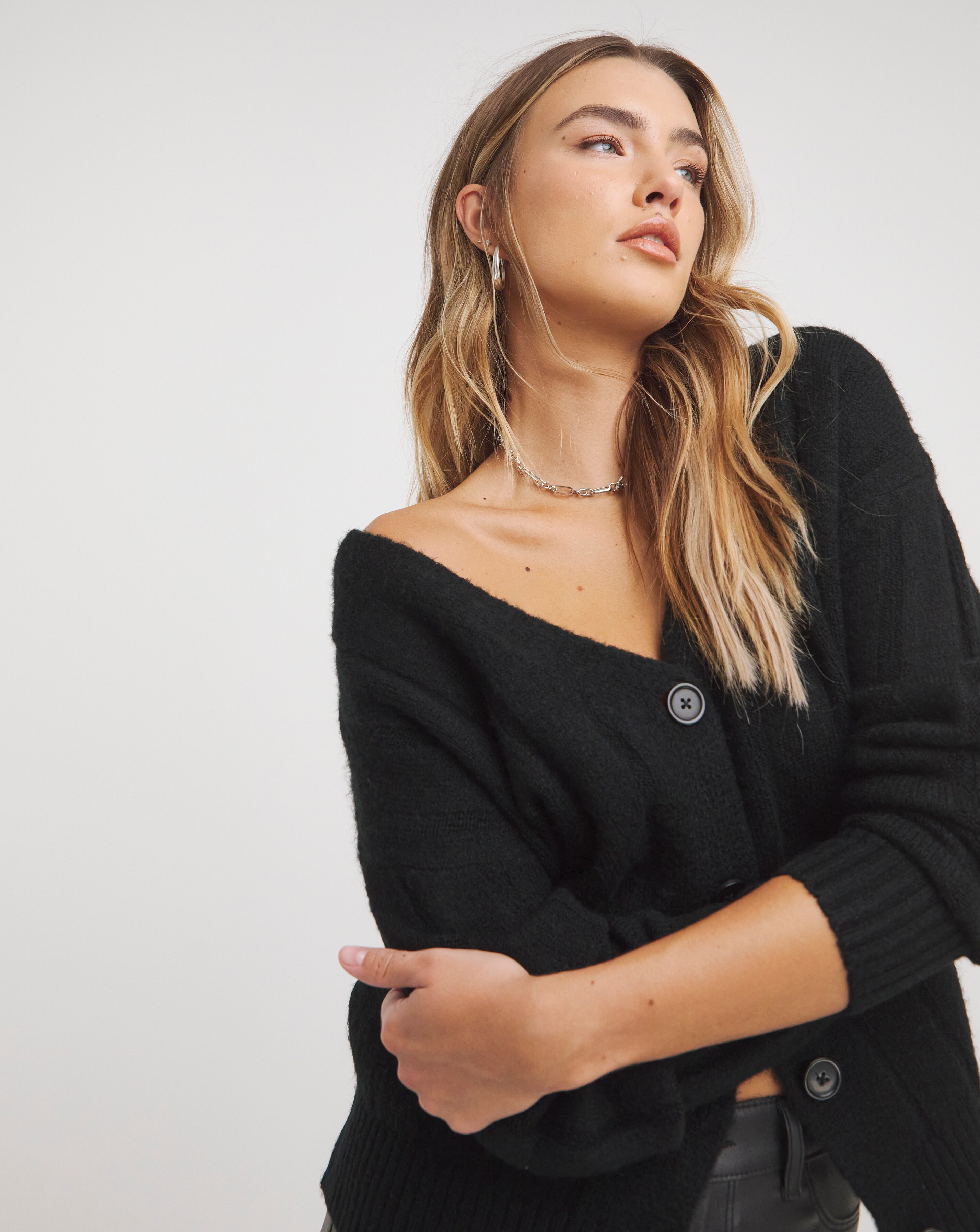 Simply be black best sale cardigan